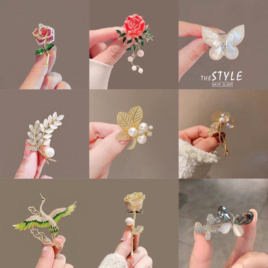 Broche de Borboleta/Broche de Coração/Broche de Pérola Fixo para Roupas Conjunto Acessórios de Festa