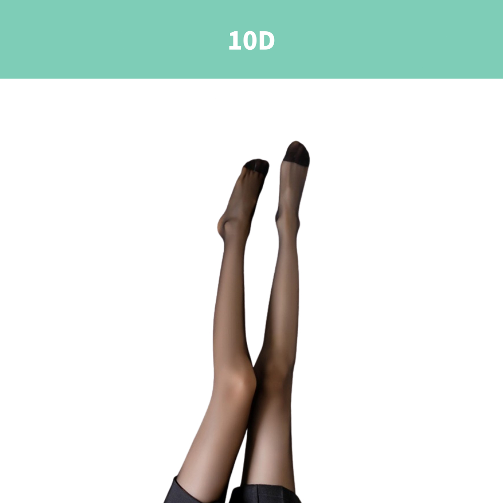 Meia-calça preta transparente 0D – meias de seda ultra-finas com aderência antideslizante.