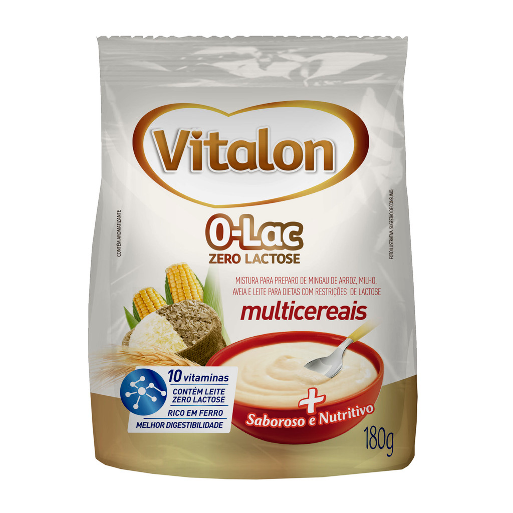 Mingau Multicereais Zero Lactose Vitalon – Sachê 180g