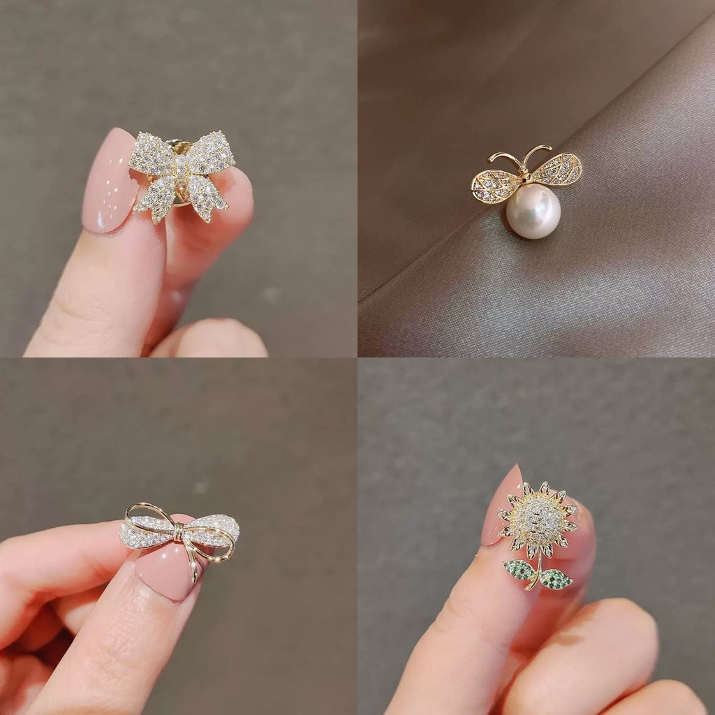 16 models Broche Com Laço Anti-Glare/Peito De Alta Qualidade Sem Costura/Roupas Fixas/Decote/ Pino C