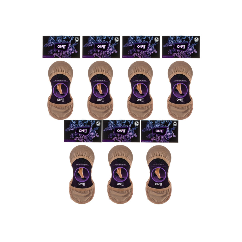 KIT MEIAS ONFIT MINI 7 PARES ALGODÃO NUDE BEGE TAM 33 34 35