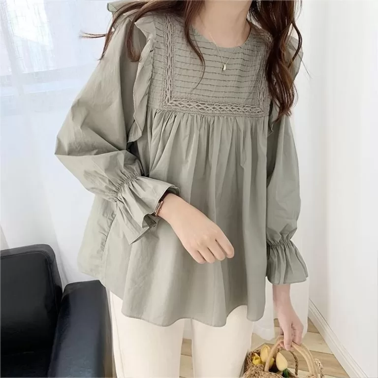 Primavera e Outono Novo Estilo Coreano Camisa de M