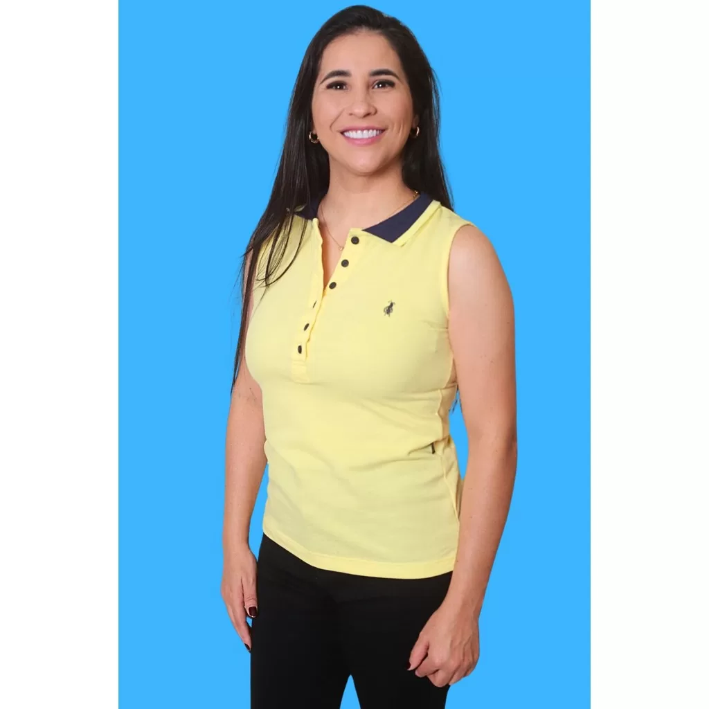 Camisa Polo Feminina Amarelinho