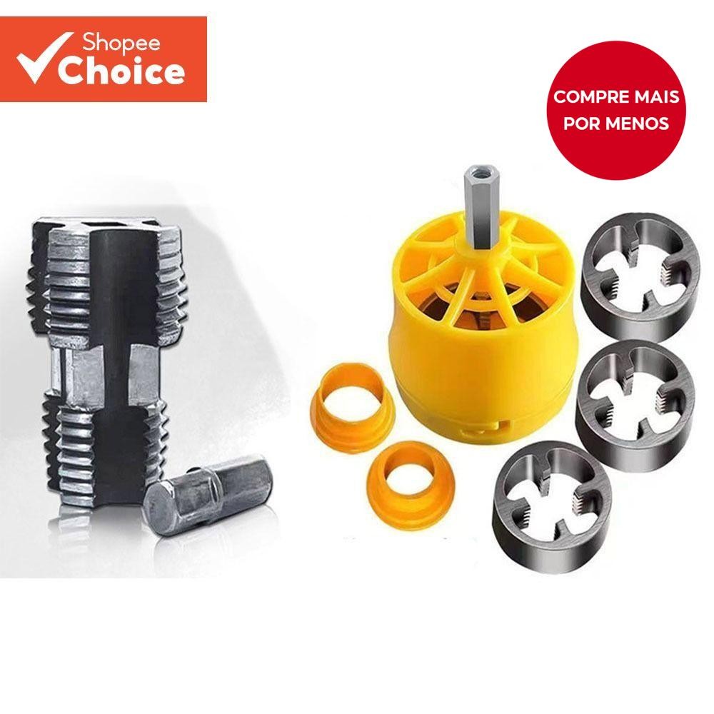 Kit De Matriz De Rosca Para Tubo De PVC-1/2  3/4  1  60 ° Threader Cônico Ferramentas De Reparo De E