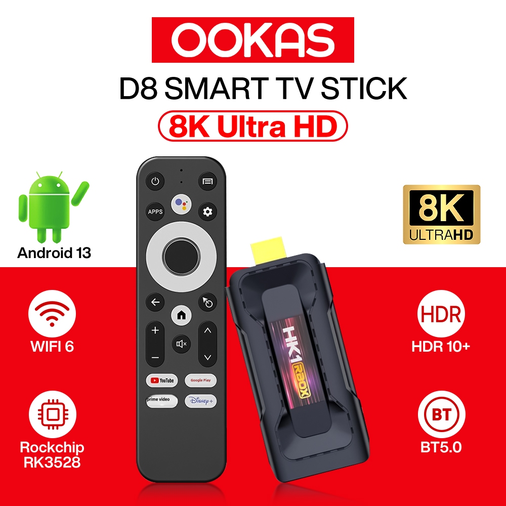D8 Smart Tv stick 8K HD stick tv Android 13 sistema