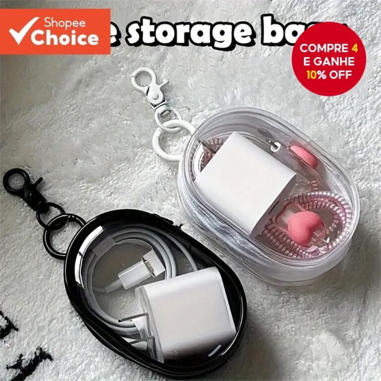 Mini Bolsa Portátil Com Zíper Transparente : Org