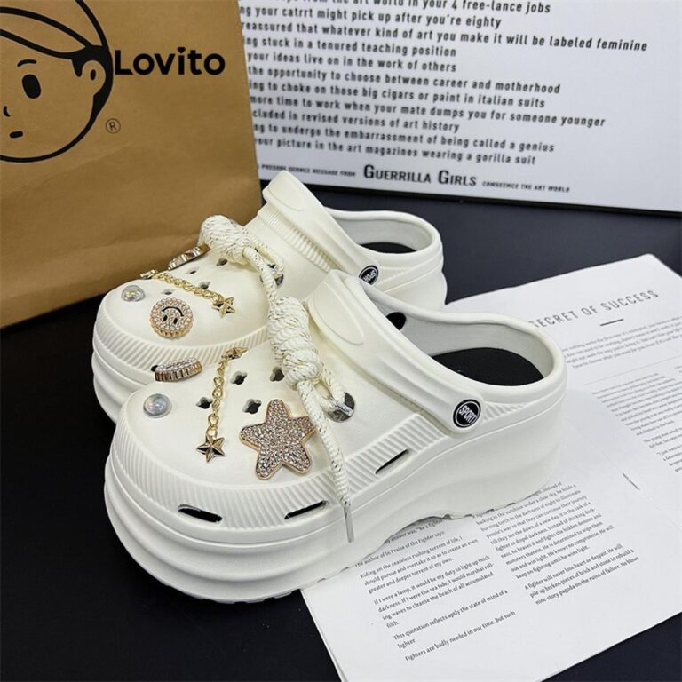 Lovito Casual simples nicho decoração sandálias