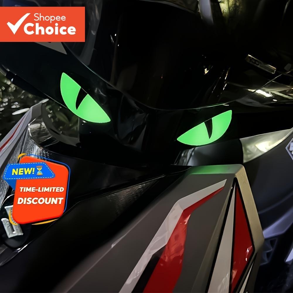 Capacete De Motocicleta Scooter Demônio Olho Vinil Decalque Luminoso PVC Adesivo Para Honda PCX Yama