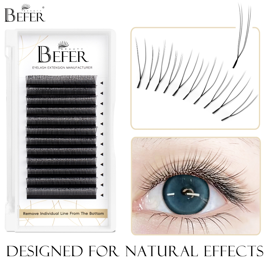 Befer Beleza Natural Cílios Postiços U Lash Forma Super Macio C/D 8-15mm Extensão Fornecedor De Alta