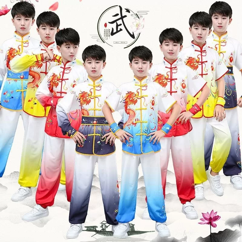Crianças Kung Fu Prática Roupas Adultos Wushu Desempenho Chinês Étnico Wear Tai Chi Ternos De Treina