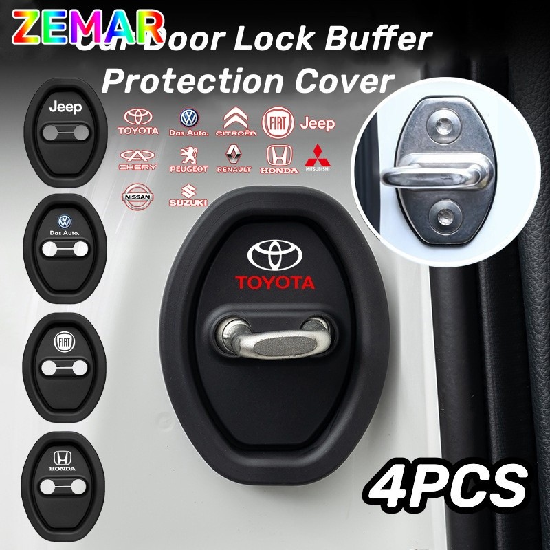 4 Peças  De Silicone Tampa De Proteção Da Fechadura Porta Do Carro Amortecedor Acessórios Silencioso
