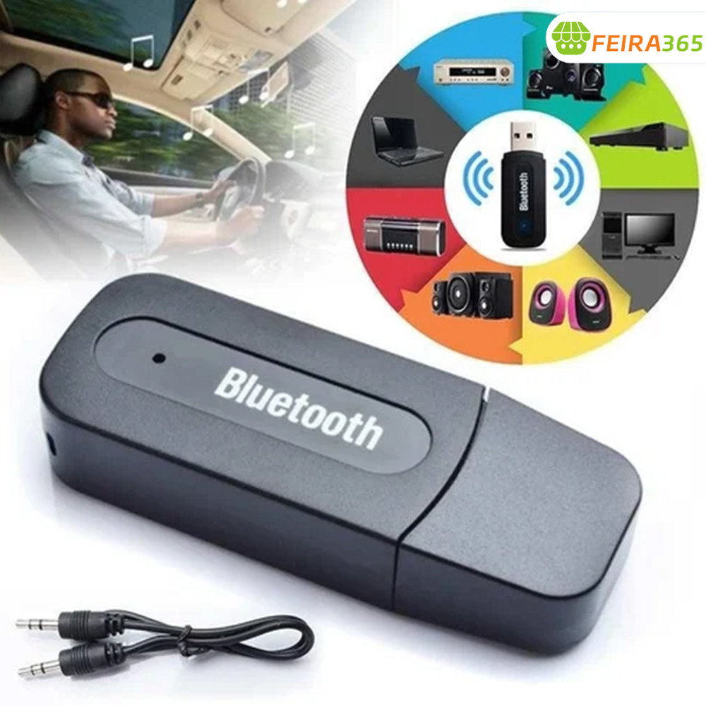 Adaptador receptor Bluetooth Usb Music P2 para som Usb de carro (3.5 mm)