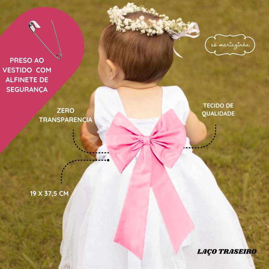 Laço ROSA Para Vestido Decoração Acessório De Vestido Festa Em Tafeta tamanho unico REF4205