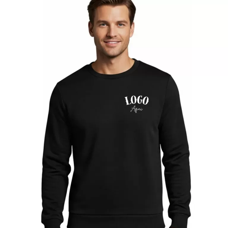 Moletom com sua Logo Personalizada no Peito e nas 