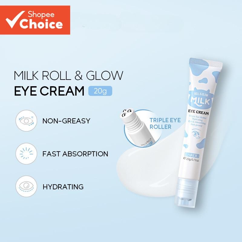 LAIKOU Triple Eye Roller Milk Creme Hidratante Para Olhos 20g