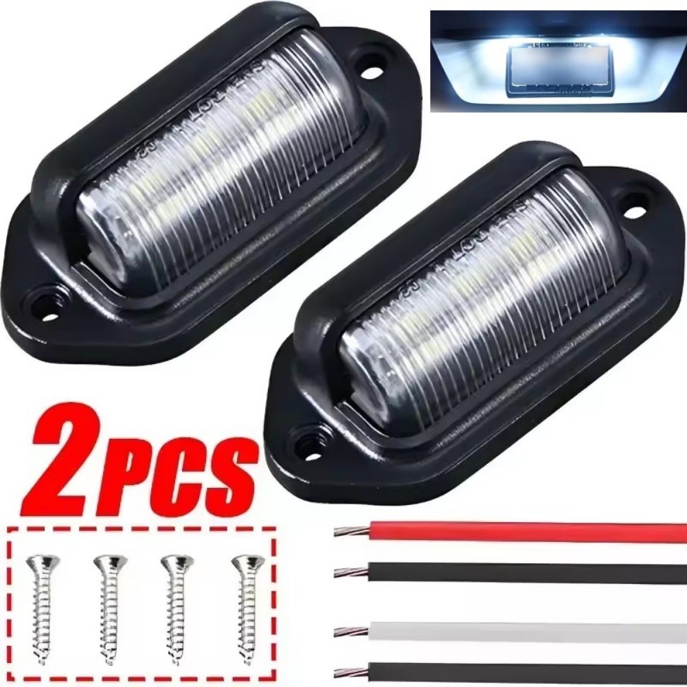 6 LED Luzes Da Placa De Identificação Lanterna Traseira Carga Tronco Lâmpadas Carro SUV RV Reboque V