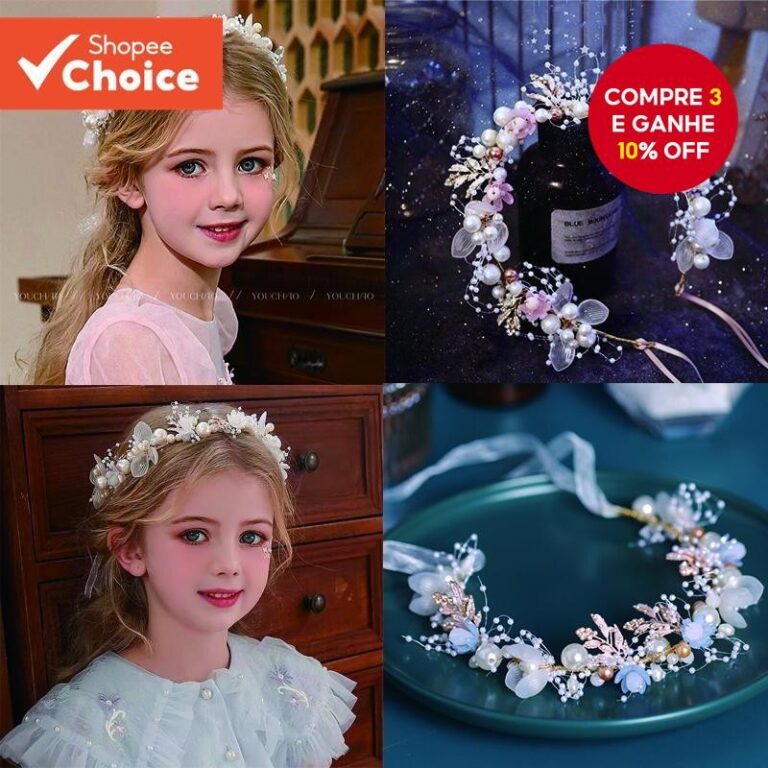 Coroa Flor Crianças Bandana Hijab Cristal Strass 