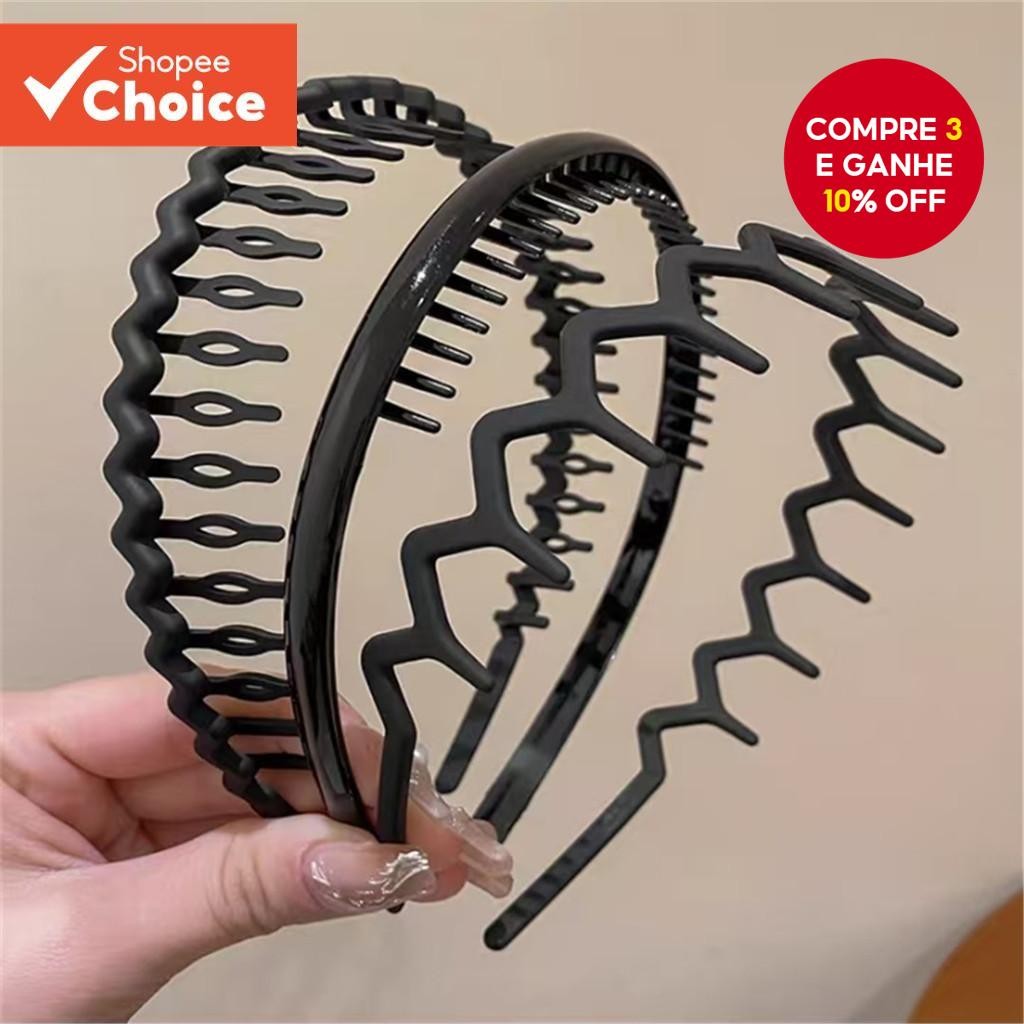 Faixa De Cabelo Com Dentes Pretos , Antiderrapante Para Mulheres E Homens