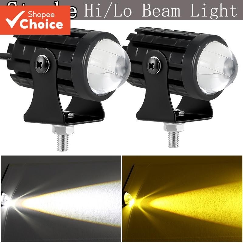 Refletor Estroboscópico De Duas Cores Para Motocicleta , Feixe Alto/Baixo , Faróis De Condução , Bra