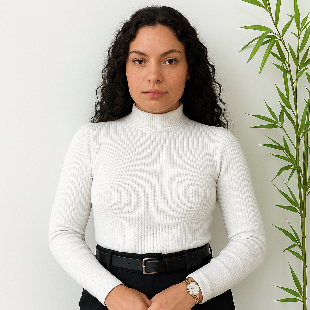 Blusa Feminina Cacharrel Segunda Pele Canelada Gola Alta Manga Longa