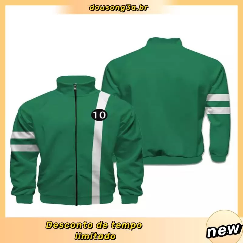 Moletom Ben 10 Ziper Capuz Jaqueta Estampado 3d Moda