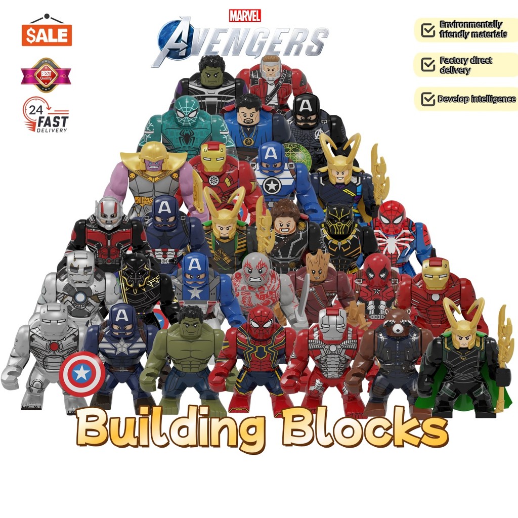 Desenhos animados super-herói PG846-PG893 series blocos de construção modelos adultos brinquedos edu