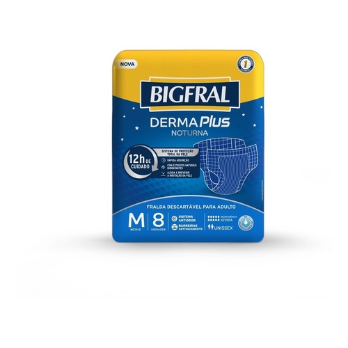 KIT 3 FRALDA GERIATRICA BIGFRAL DERMA PLUS NOTURNA