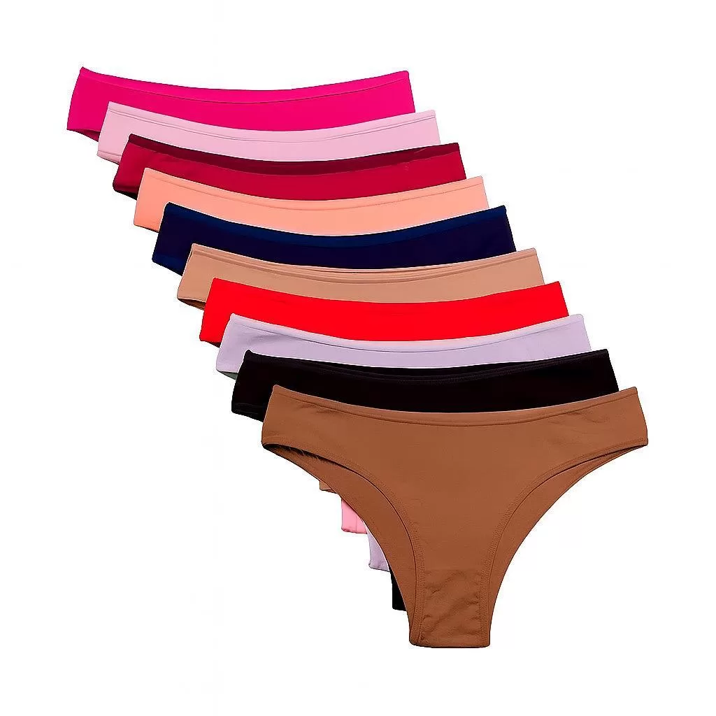 kit 5 Calcinha Conforto Vies Tanga Algodão