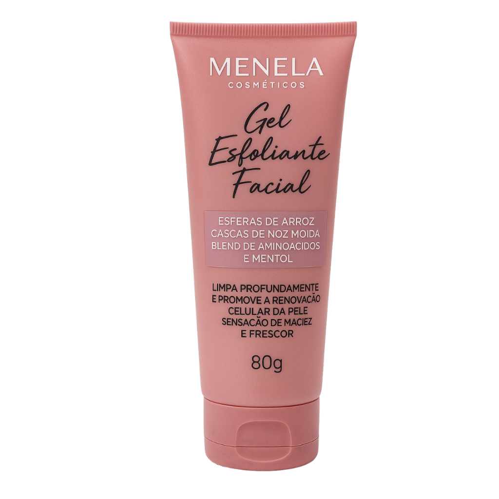 Gel Esfoliante Facial Menela 80g  Limpeza Profunda e Renovação da Pele