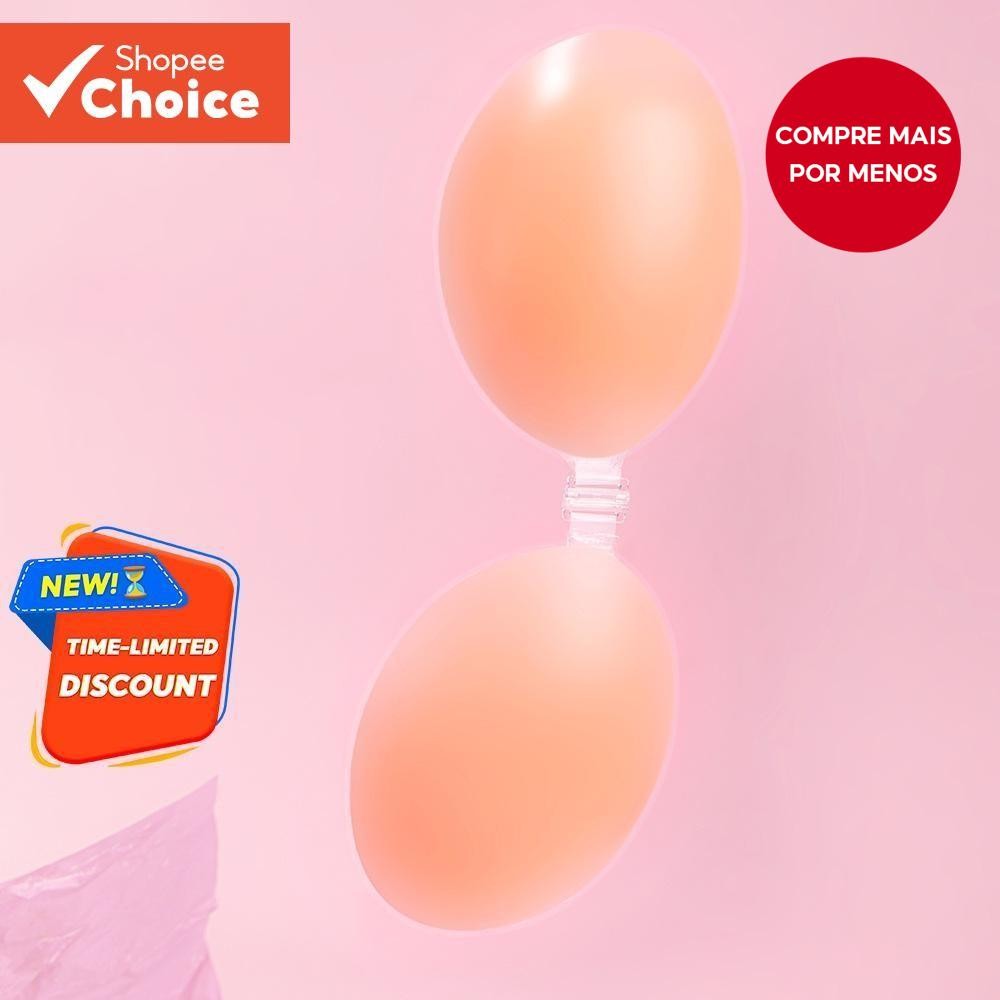 Almofadas De Peito De Silicone Push-Up Espessadas-Sutiã Adesivo Invisível Sem Alças