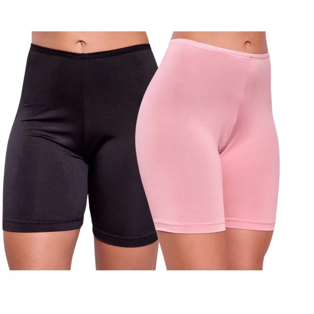 KIT 2 Short Segunda Pele Anagua Feminino Anágua Calção Preto Bege