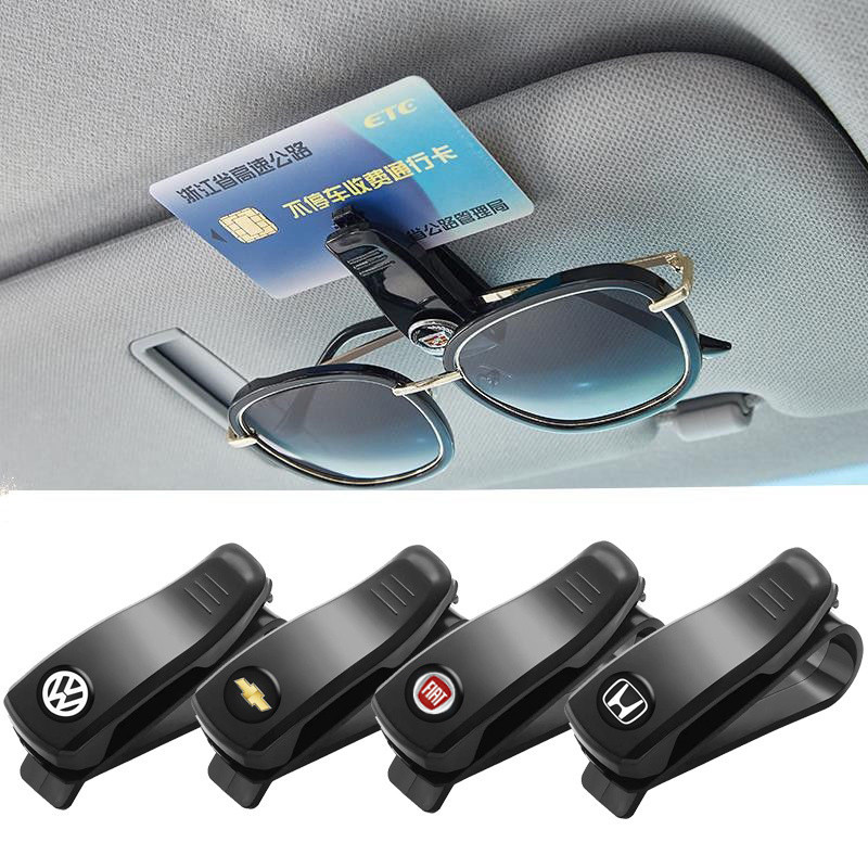 1 PCS Universal Carro Caixa De Óculos De Sol Clip Porta-Cartões