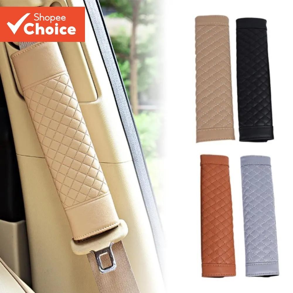 2 Pçs Conjunto Universal Cinto De Segurança Do Carro Capa Ombro Couro Plutônio Caso Protetor Acessór