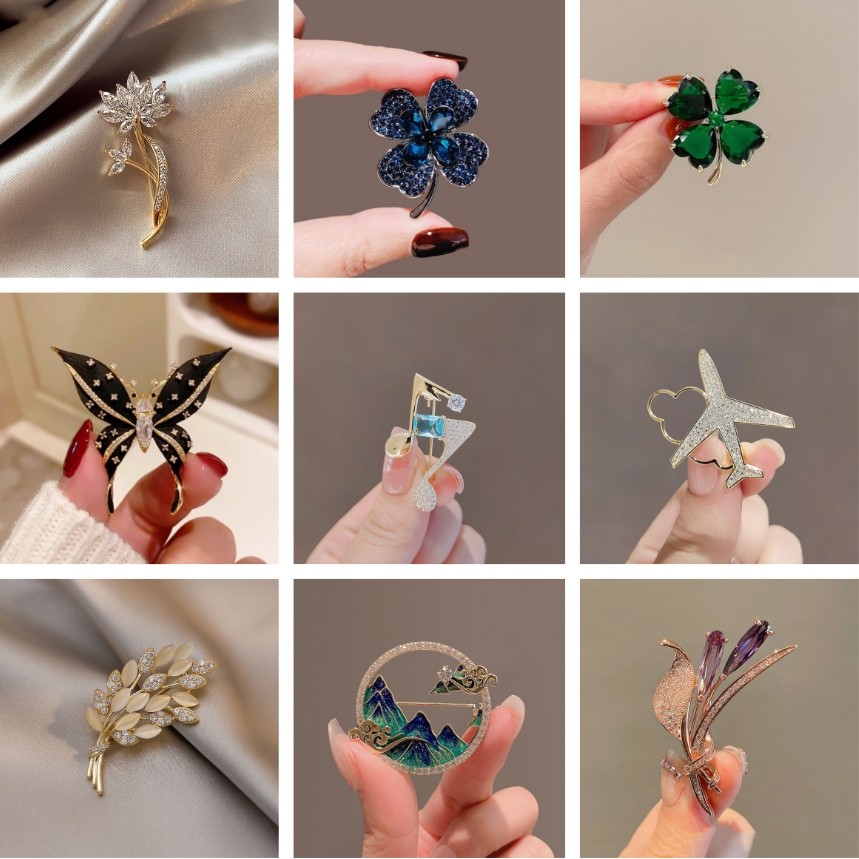 Broche Multiuso 34 Estilos INCRÍVEIS Pérola/Borboleta/Lenço/Casamento, Presente Dia das Mães/Amiga/V