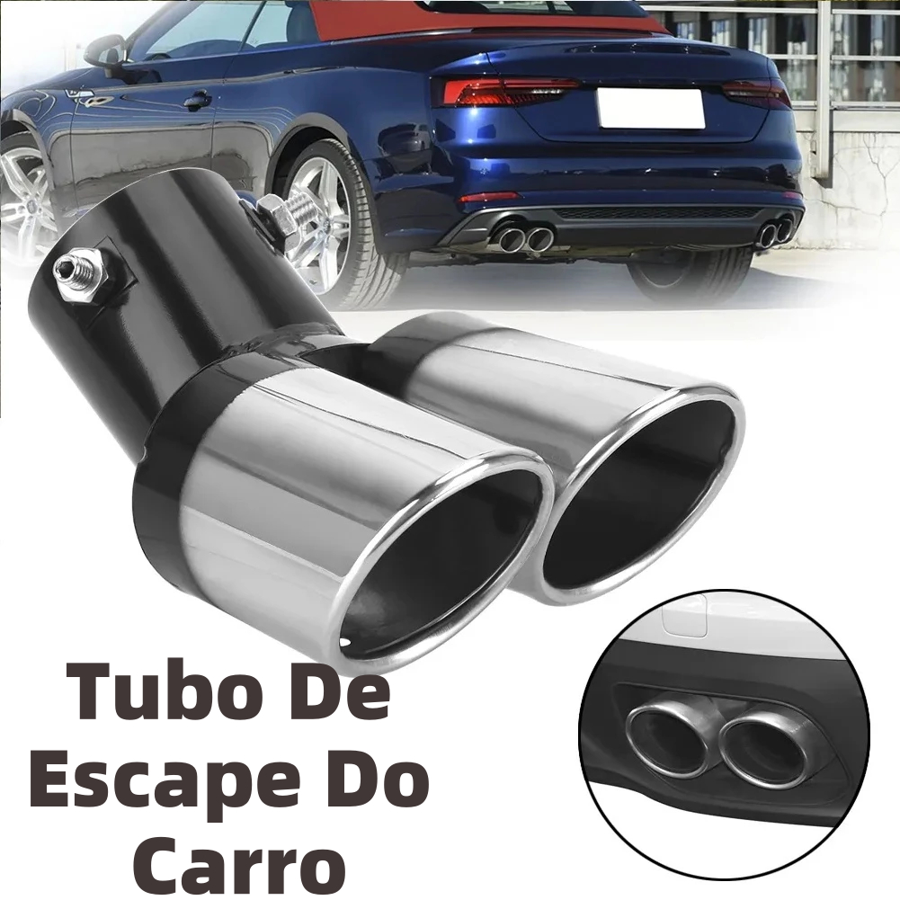 Tubo De Escape Para Carro Com Ponta De Aço Inoxidável E Silenciador Automático