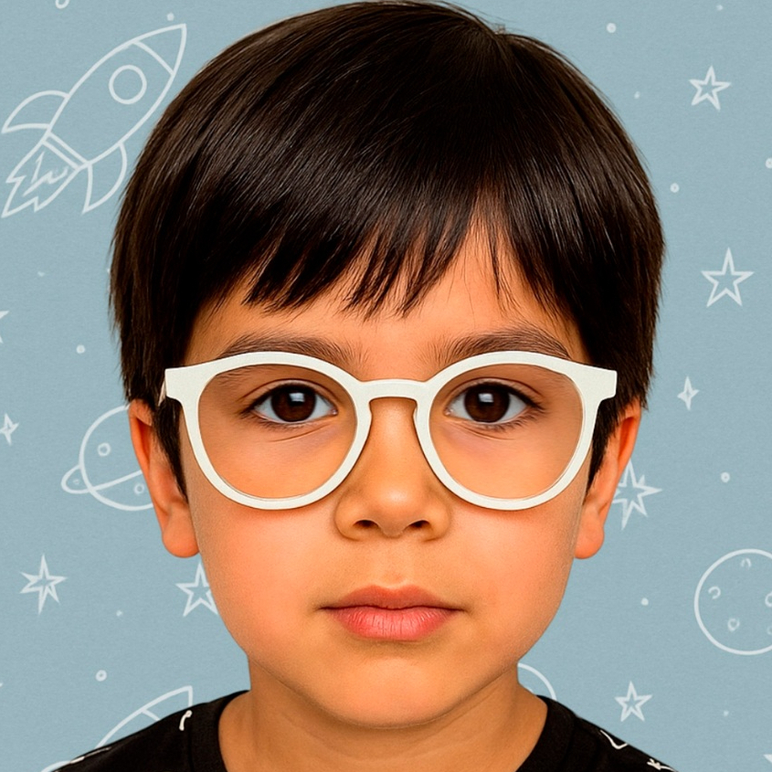 Armação Infantil para Grau Redonda Retrô Flexível Leve e Confortável Para Todos os Estilos