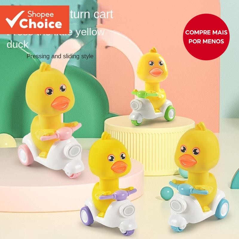 Push-Tipo Pequeno Pato Amarelo Puxar Para Trás Inércia Scooter Bebê Dos Desenhos Animados Motociclet