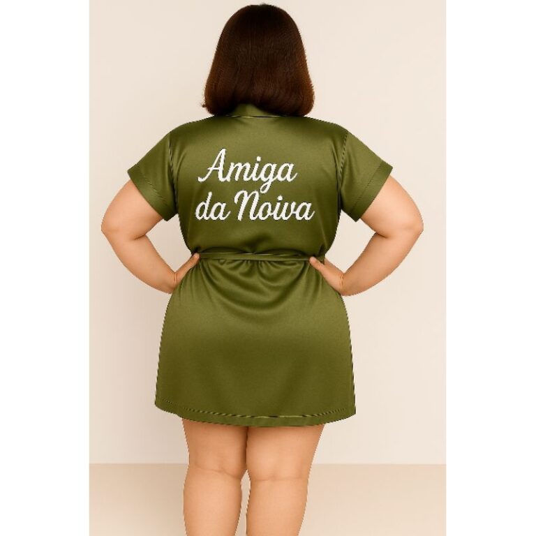 robe verde oliva bordado amiga da noiva