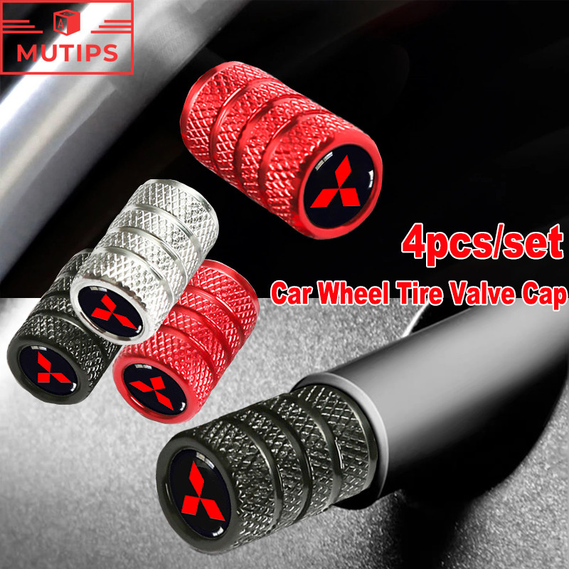 Mitsubishi 4 Pçs Tampa Da Haste Válvula De Ar Do Pneu Carro Poeira Roda Para Lancer Asx L200 Pajero