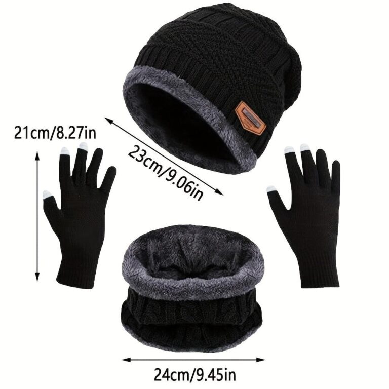 Touca de Frio Forrada + Gola Forrada + Luva normal