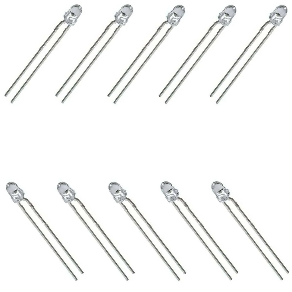 10 Led Infravermelho Sensor 3mm Emissor Ir 940nm Controle