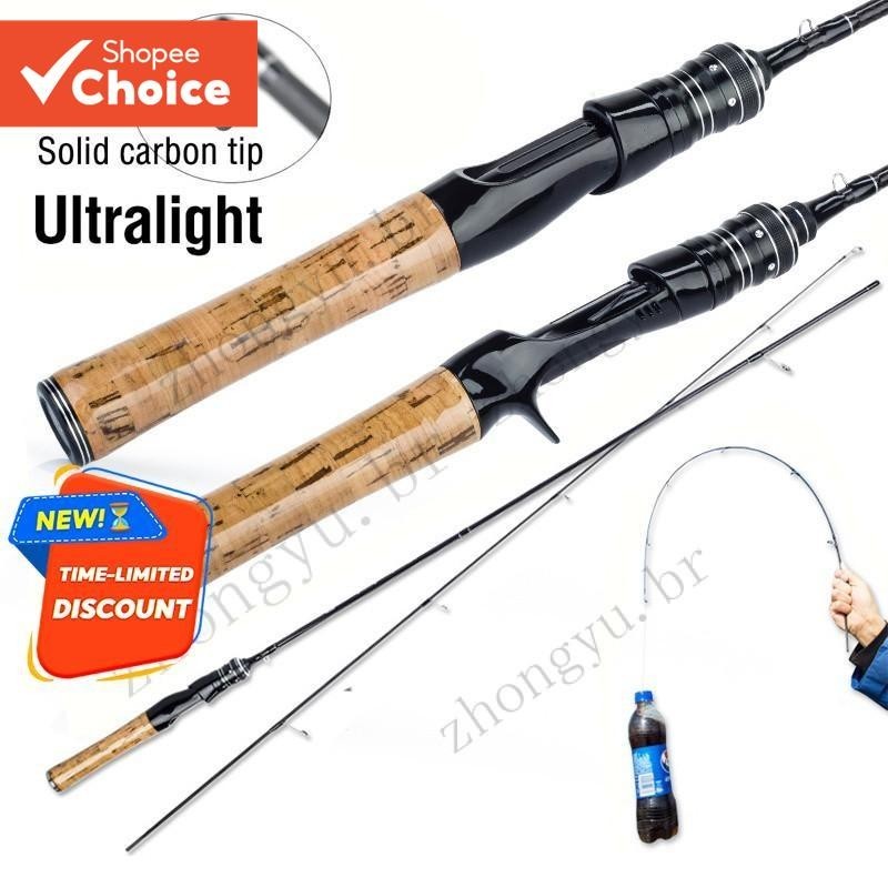 Vara De Pesca Ultraleve De Fibra De Alto Carbono UL De 1.5M/1.68M/1.8M-Fiação E Fundição De Ponta Só