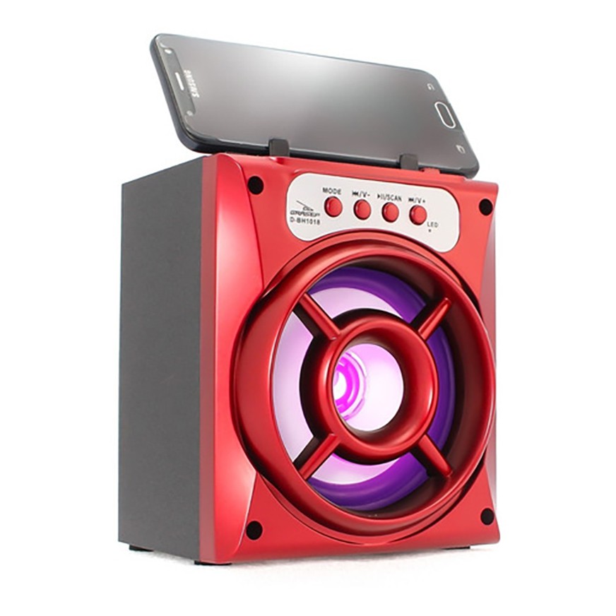 CAIXA D-BH1018 VERMELHA RÁDIO FM INTEGRADO – DISPLAY LED