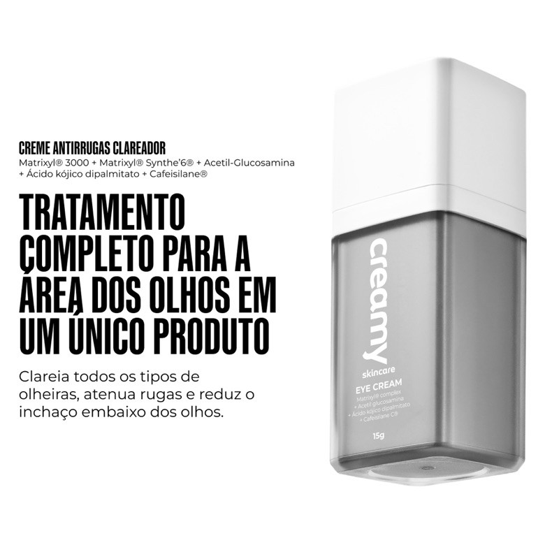 Creamy Eye Cream Creme Para Área dos Olhos 15g (Suaviza Linhas e Rugas, Firmeza e Redução de flacide