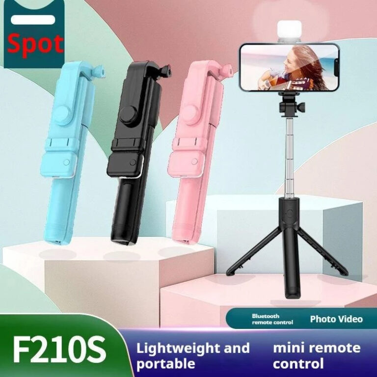 Bastão Pau de selfie Tripé Retrátil Com Luz LED