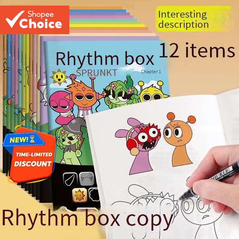 Música Ritmo Caixa Linha Desenho Livro De Imagens Rastreamento Caneta Controle Prática Pintura Color