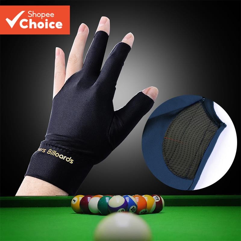 1pc Spandex Snooker Pool De Luvas De Bilhar Taco Mão Esquerda Aberta Acessório De Três Dedos