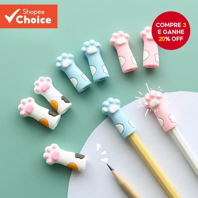 5 Pçs/SET Bonito Gato Garra Lápis Caps Caneta Po