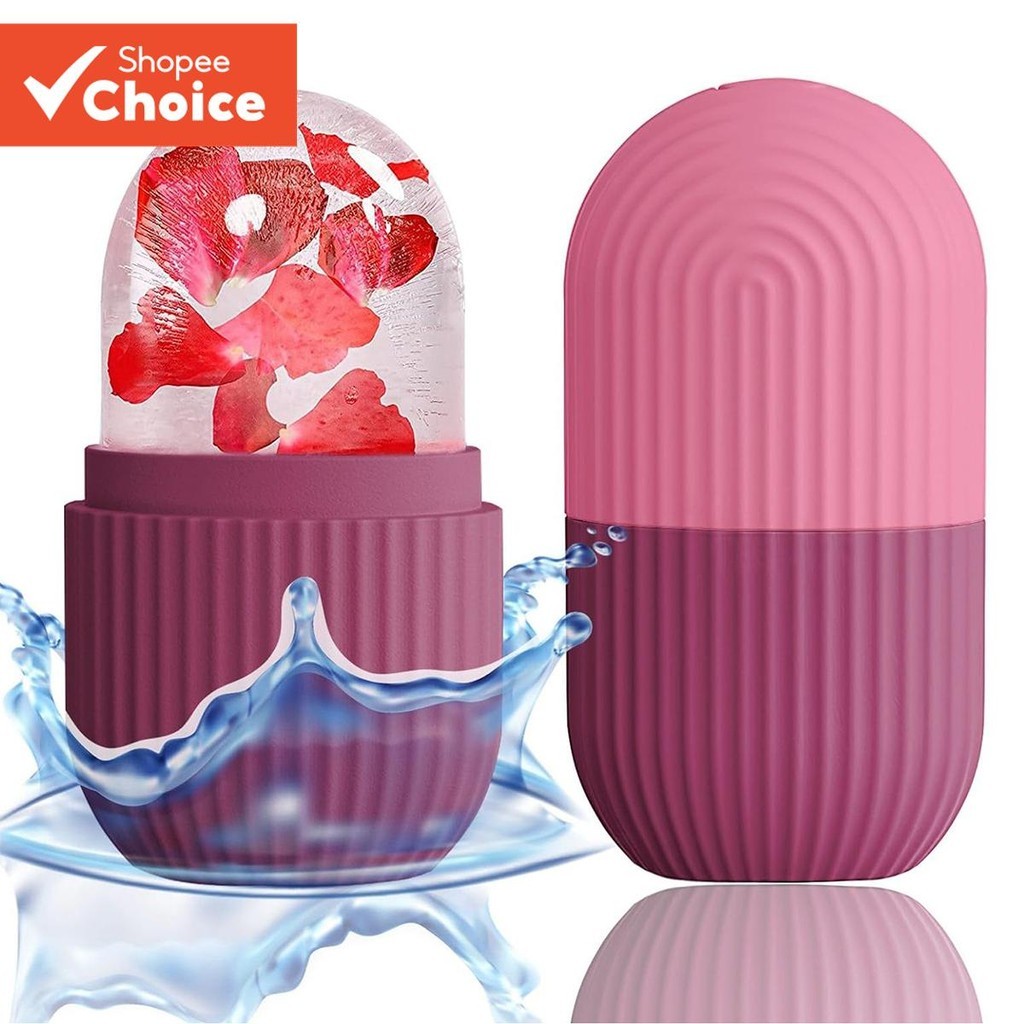 Massageador Facial De Silicone Com Rolo De Gelo , Ferramenta De Massagem De Pele De Beleza Para Resf
