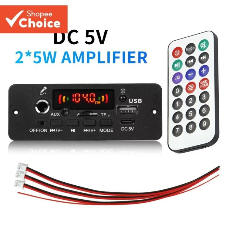 Amplificador DC 5V Bluetooth 5.0 10W , MP3 , USB ,
